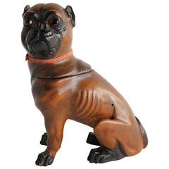 Wooden Carved Dog, Inkwell