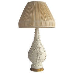 Ceramic Vase Lamp Decorated with Acanthus Leafs