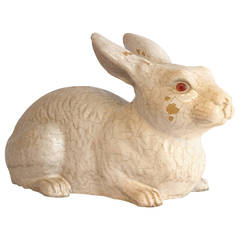 French Glazed Terracotta Rabbit, circa 1900