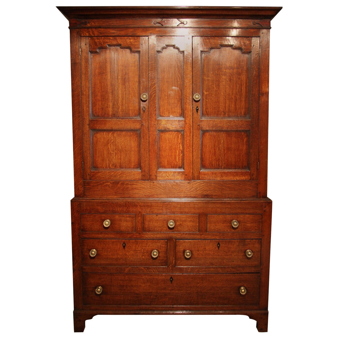Handsome Early 19th Century Oak Livery or Linen Cupboard, circa 1820