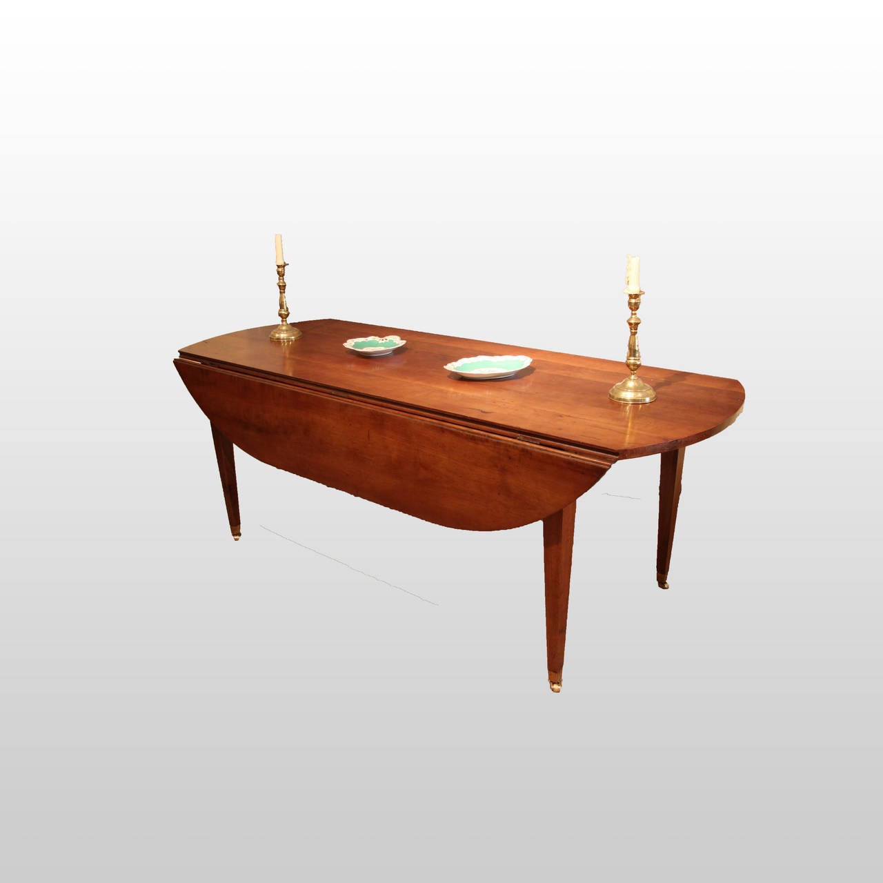 Mid-19th Century French Cherrywood Drop-Leaf Dining Table, circa 1850