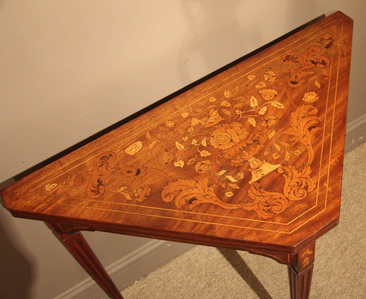 Rare and Very Attractive Pair of Dutch Marquetry Card Tables, circa 1850 In Good Condition In Wiltshire, GB