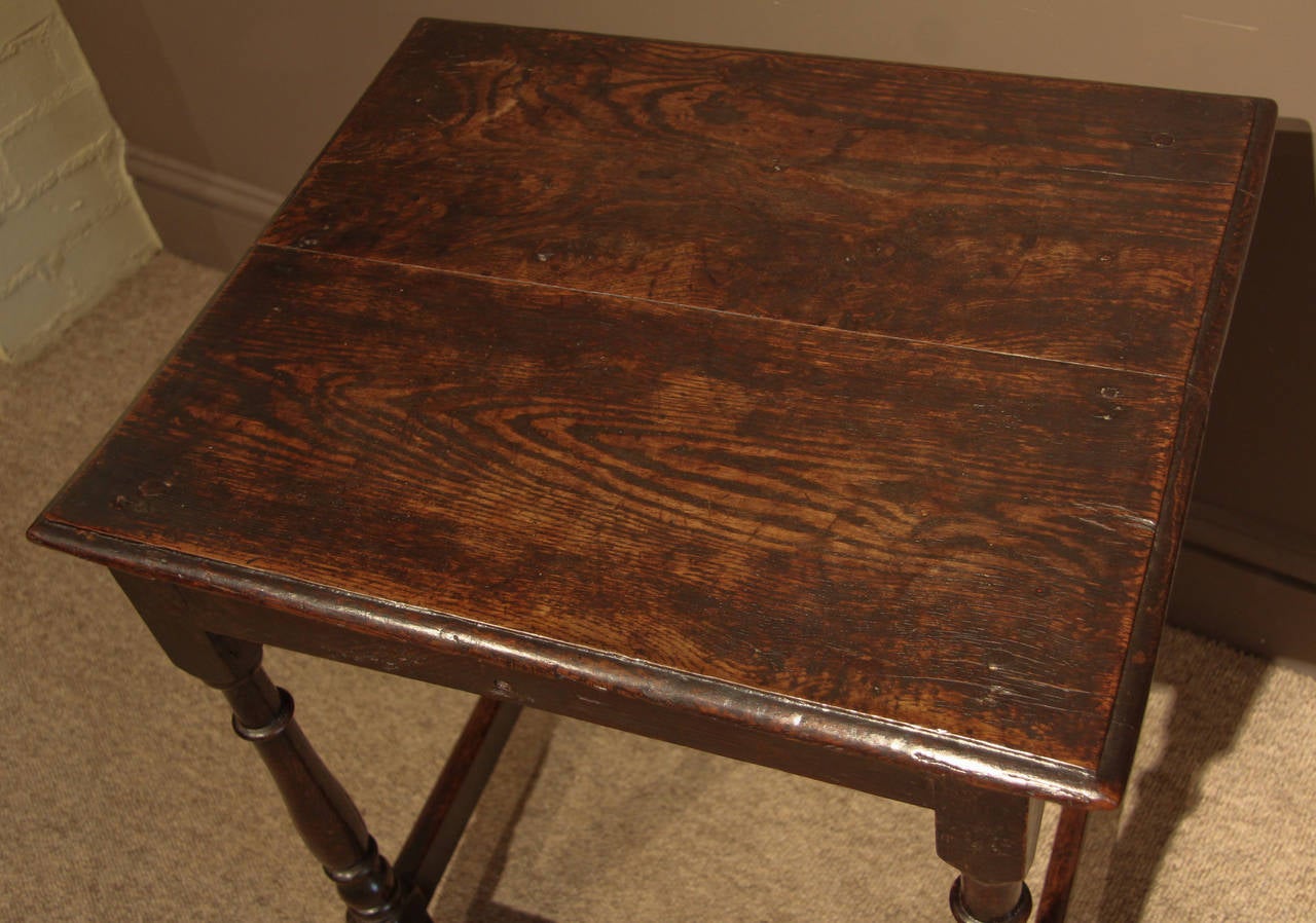 English Rare Small Queen Anne Oak Centre Table, circa 1710