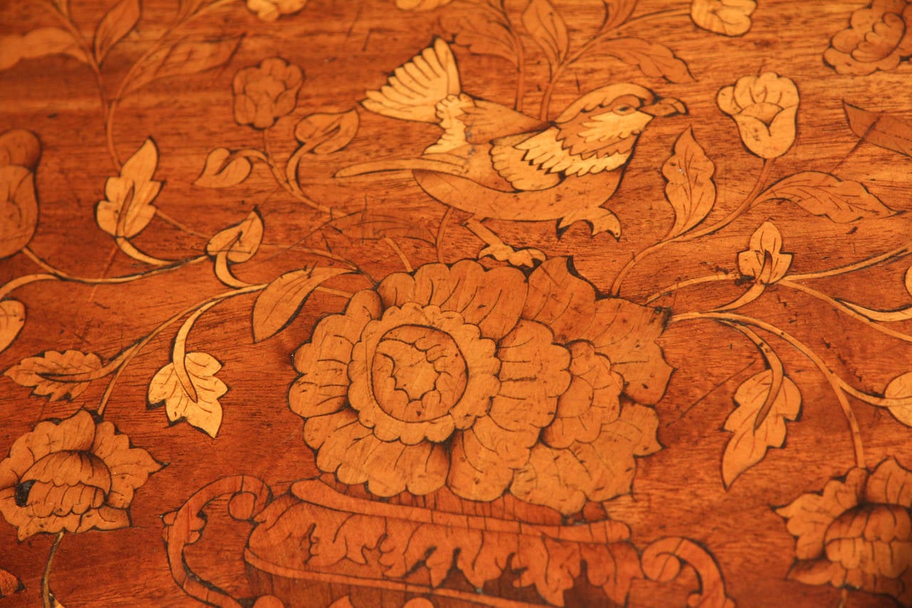 19th Century Rare and Very Attractive Pair of Dutch Marquetry Card Tables, circa 1850