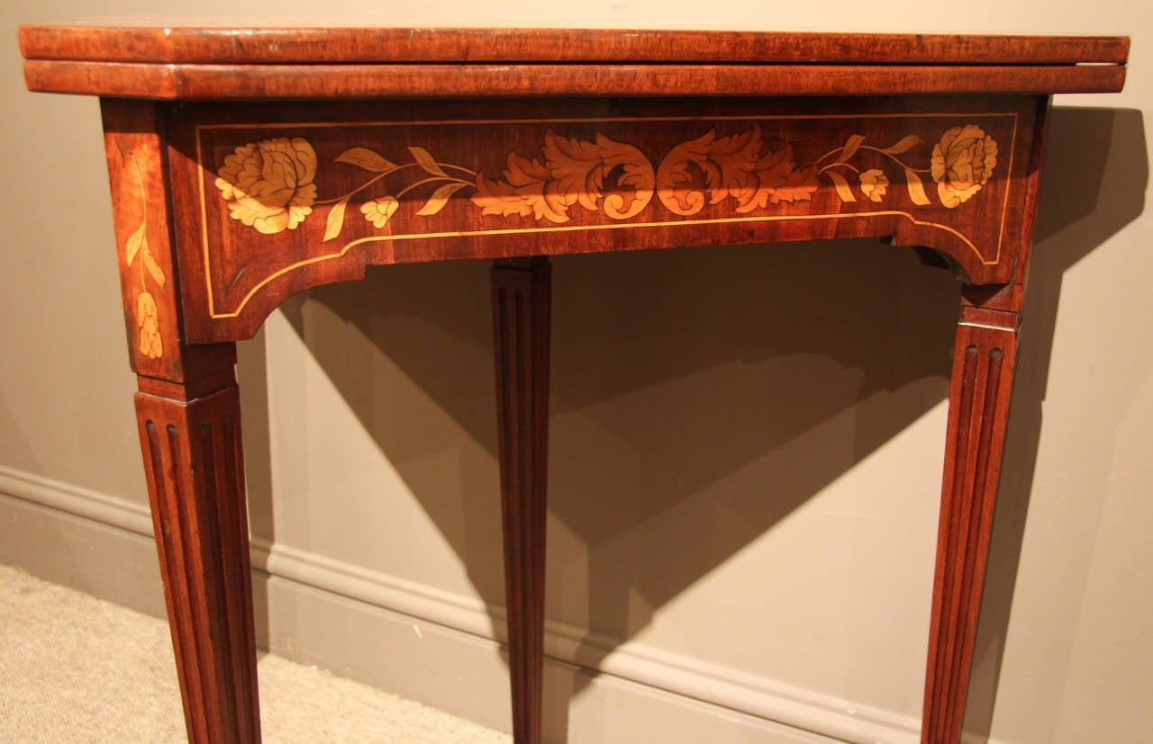 Rare and Very Attractive Pair of Dutch Marquetry Card Tables, circa 1850 1