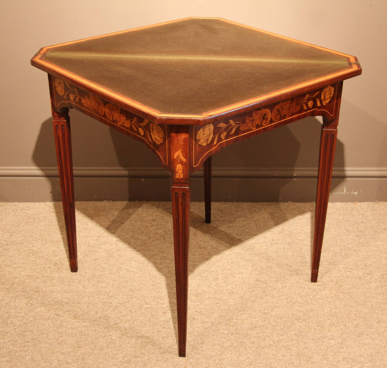 Rare and Very Attractive Pair of Dutch Marquetry Card Tables, circa 1850 2