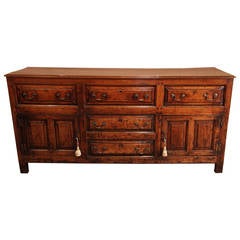 Superb George III Oak Dresser Base on Stile Feet, circa 1770