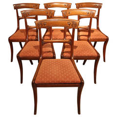 Attractive Set of Six 19th Century Regency Mahogany Dining Chairs