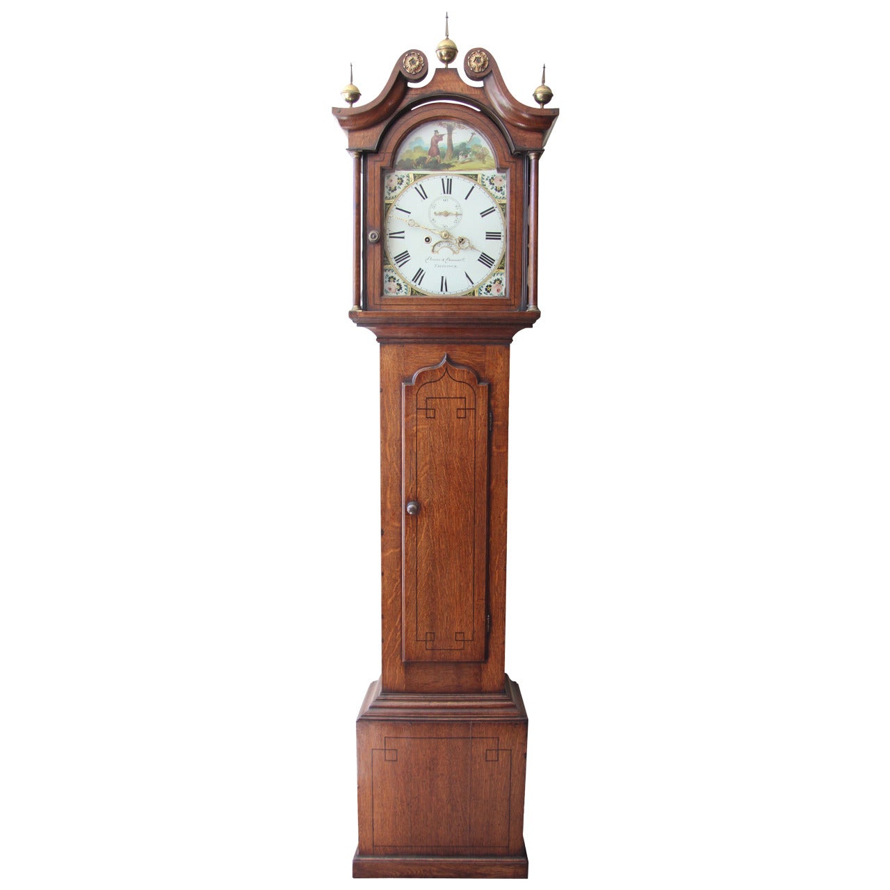 Small Early 19th Century Oak Eight-Day Longcase Clock, circa 1815 For Sale