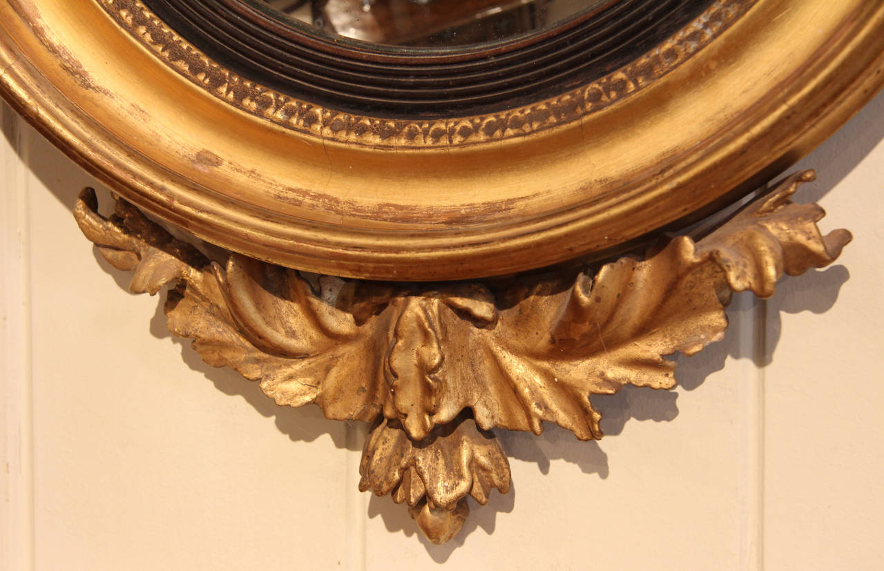 English Small Regency Convex Mirror For Sale