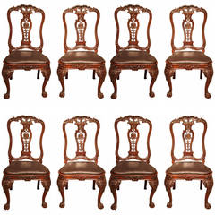 Superb Set of Eight Irish Mahogany Dining Chairs, circa 1880