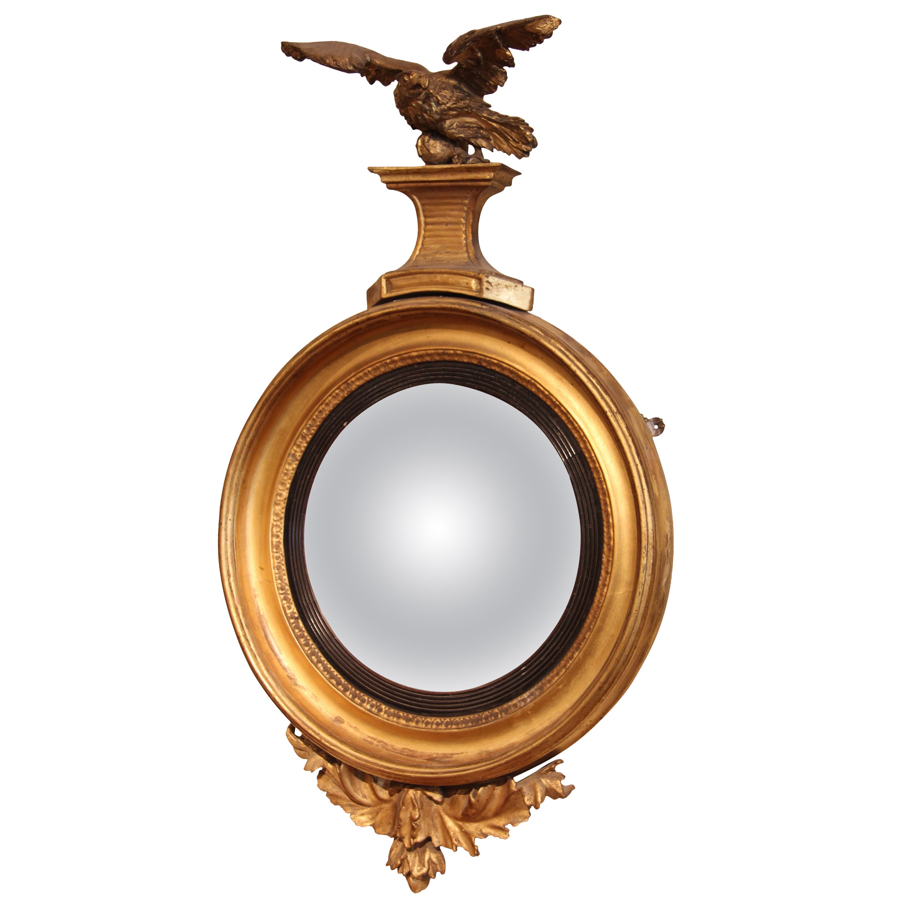 Small Regency Convex Mirror For Sale