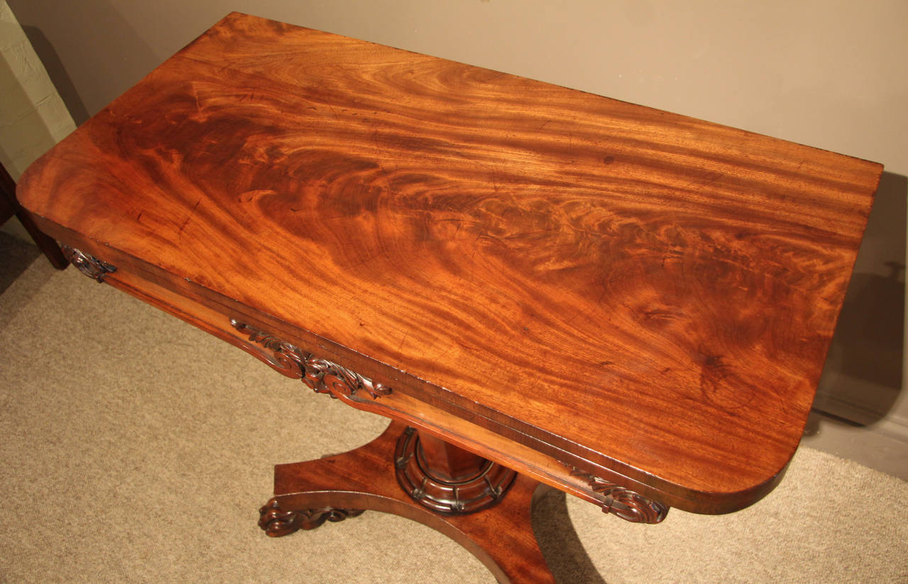 William IV mahogany card table with hairy paw feet. 

All of the items that we advertise for sale have been as accurately described as possible and are in excellent condition, unless otherwise stated. Please note that we are also able to arrange a
