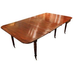 Elegant Regency Period Mahogany Scissor Action Dining Table