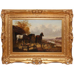 “The Edge of The Farmyard" Oil Painting by John Frederick Herring