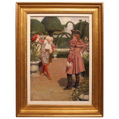 "A Courtly Meeting" Oil Painting by Simon Vedder