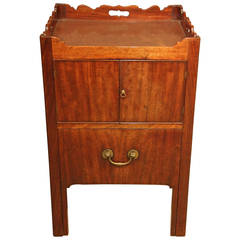 George III Mahogany Pierced Gallery Pot Cupboard