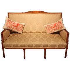 Elegant Late 19th Century Satinwood Inlaid Sofa, circa 1890