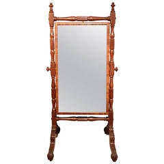 Fine Regency Period Mahogany Cheval Mirror, circa 1810