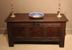Late 17th Century Transitional Period Oak West Country Coffer, circa 1690