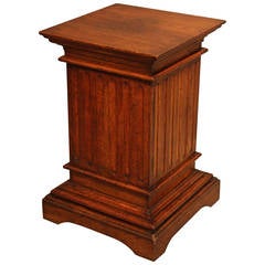 Edwardian Architectural Oak Pedestal Cupboard, circa 1900