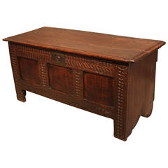 Late 17th Century Transitional Period Oak West Country Coffer, circa 1690