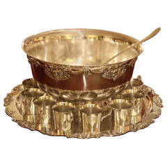 Retro Wallace Baroque Silver Plated Punch Bowl Set