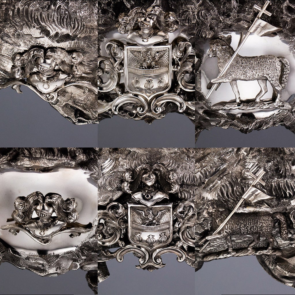 Antique Victorian Solid Silver Centerpiece Garniture, Hunt & Roskell 2