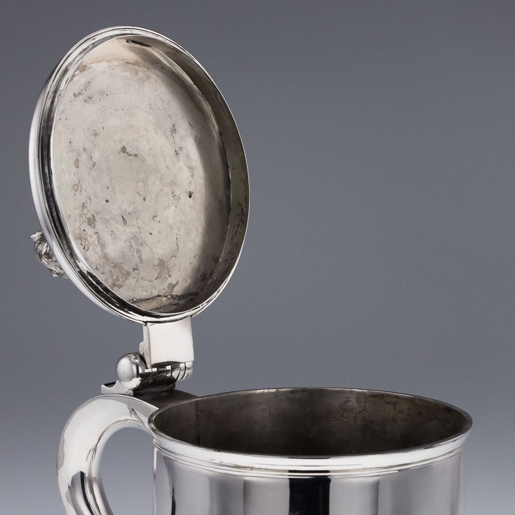 Antique 20th Century Pair of Edwardian, Solid Silver Massive Tankards by Lambert 2
