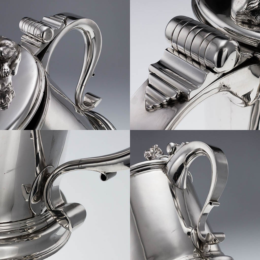 Antique 20th Century Pair of Edwardian, Solid Silver Massive Tankards by Lambert 4