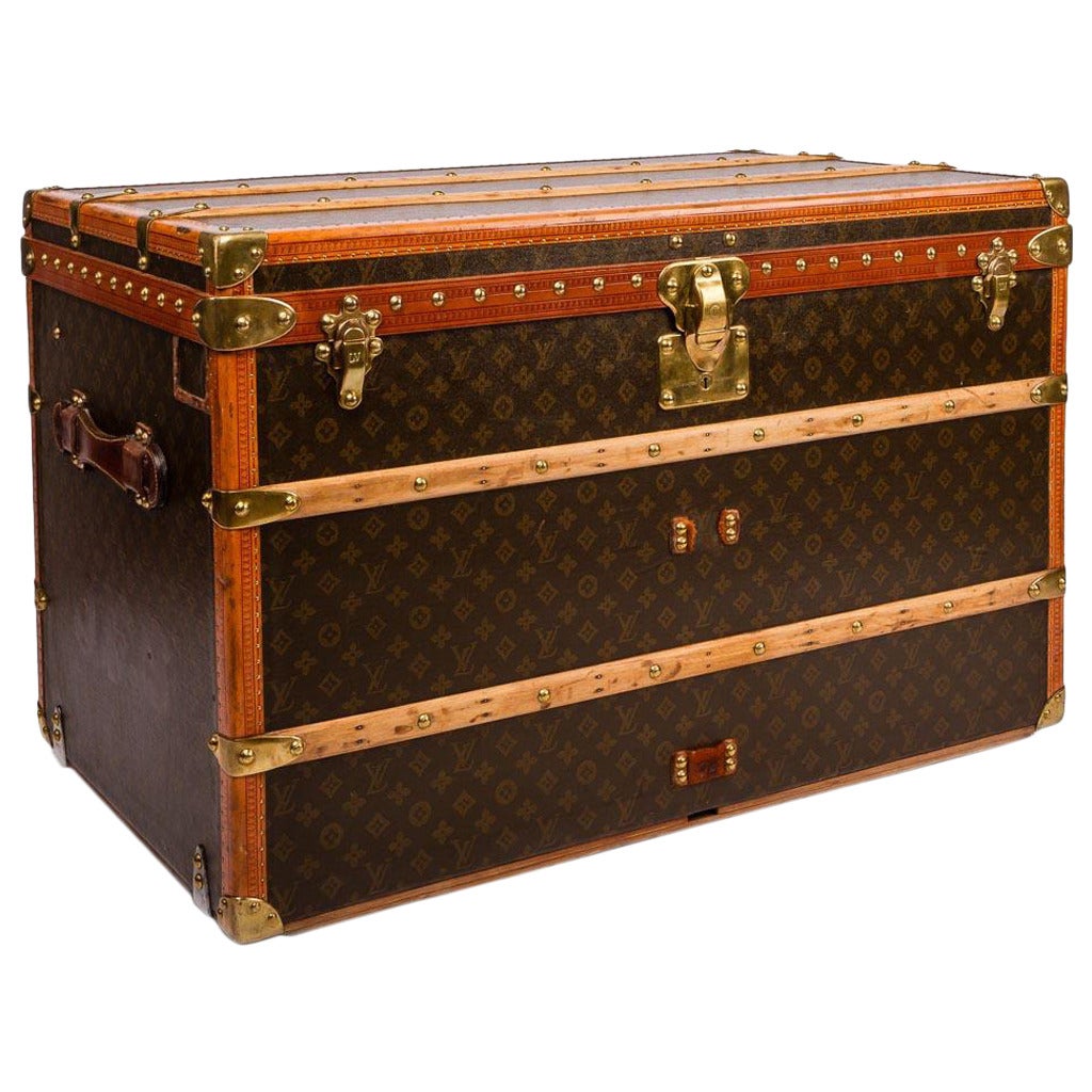 Antique Early 20th Century Louis Vuitton Monogram Haute Courier or Steamer Trunk