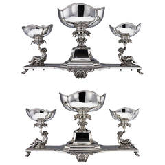 Antique 20th Century Rare Edwardian, Silver Figural Centerpieces by Elkington