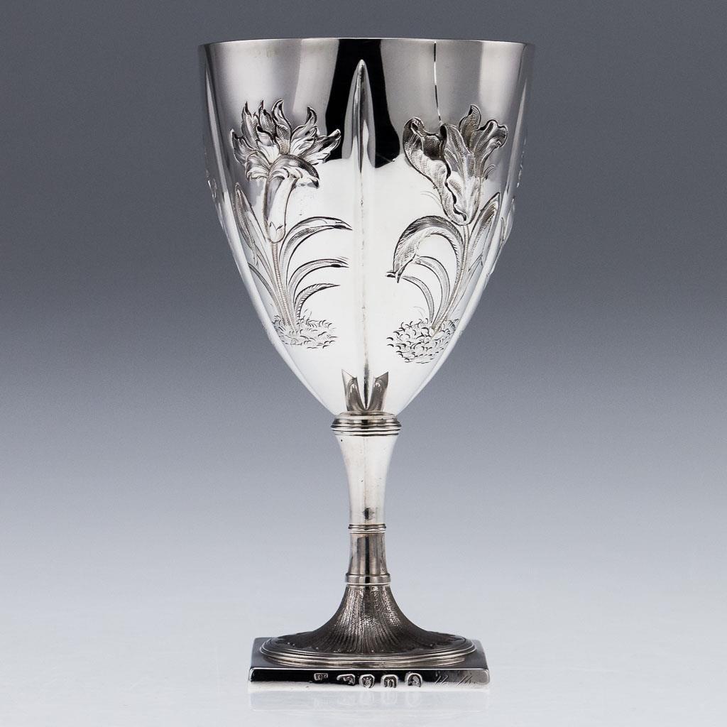 Antique 20th Century Rare Georgian and American Solid Silver Set of 12 Goblets In Excellent Condition In Royal Tunbridge Wells, Kent