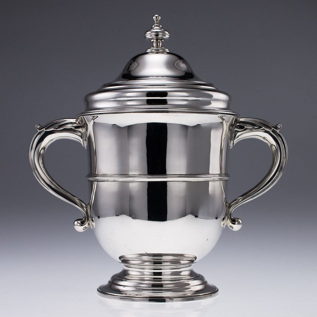 English Antique 19th Century Victorian Solid Silver Large Cup and Cover, London, 1896
