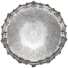 19th Century Georgian Solid Silver Salver Tray, William Bennett, circa 1817