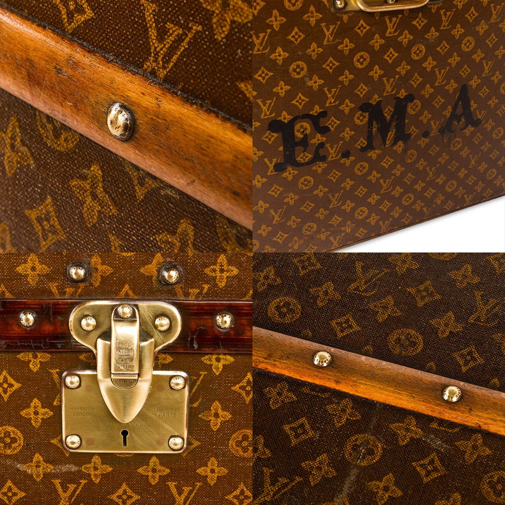 Antique 20th Century Louis Vuitton Monogram Cube Steamer Trunk, circa 1910 3