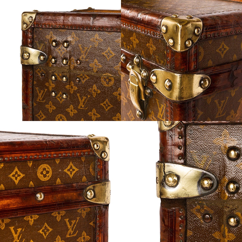 Antique 20th Century Louis Vuitton Monogram Cube Steamer Trunk, circa 1910 2