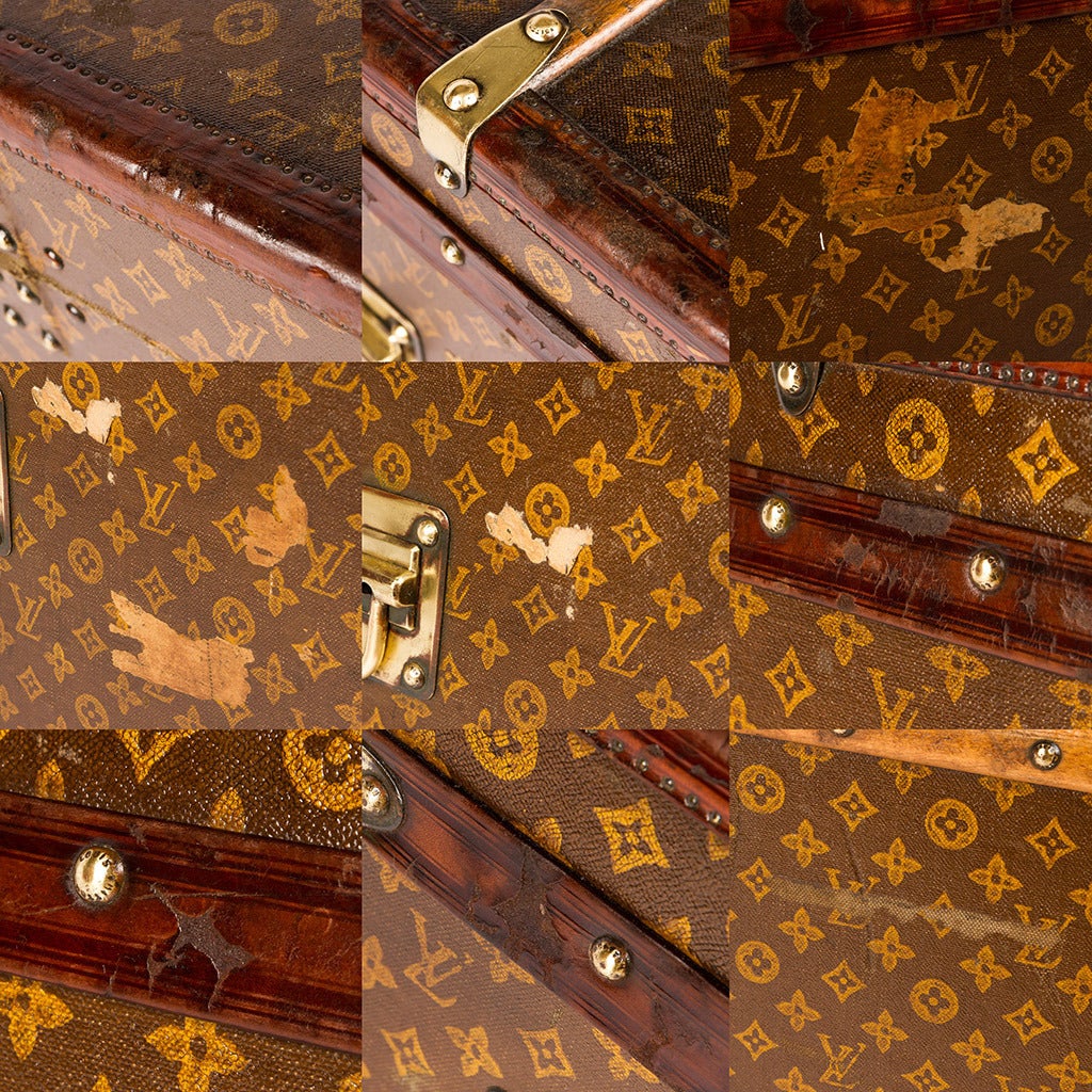 Antique 20th Century Louis Vuitton Monogram Cube Steamer Trunk, circa 1910 4