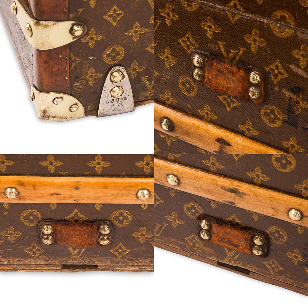 Antique 20th Century Louis Vuitton Monogram Large Shoe Steamer Trunk, circa 1930 2