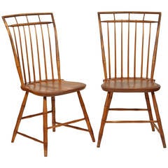 Pair of Windsor Chairs with Pinned Backs