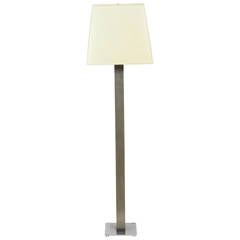 Minimalism Modern Steel Floor Lamp with Burlap Shade