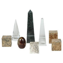 Collection of Obelisks and Cubes, Eight Items