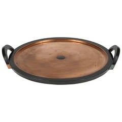 Vintage Modern Style Copper Tray with Handles