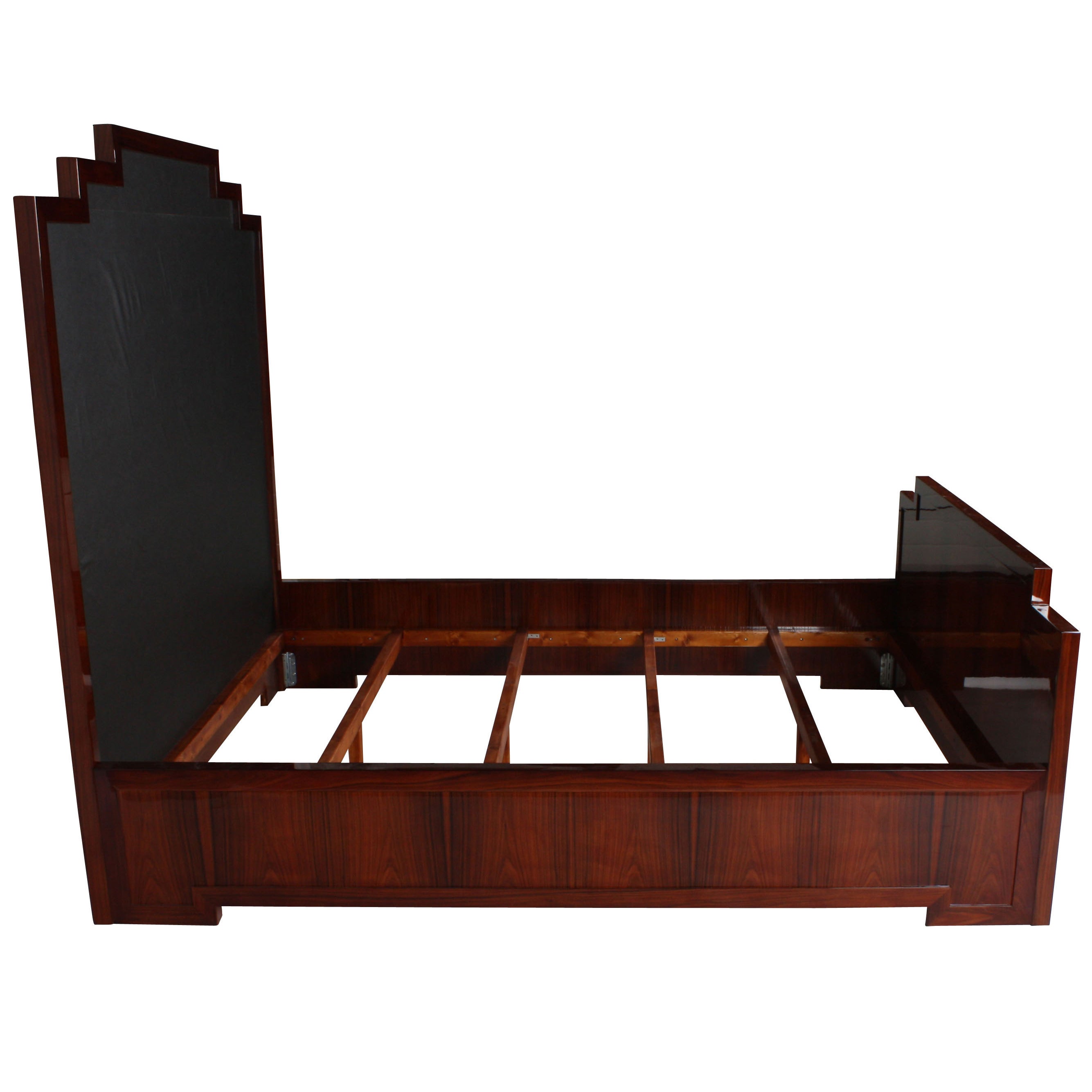 Art Deco Style King-Size Bed in Rosewood For Sale