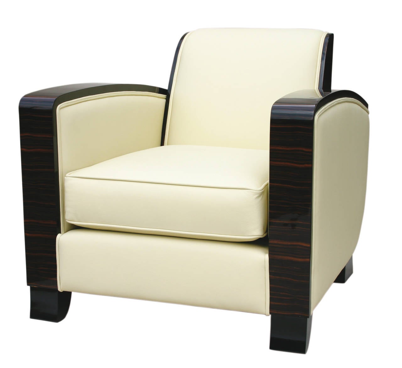 Art Deco Style Club Chair in Macassar For Sale 3