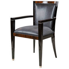 Art Deco Style Dining or Occasional Chair with Arms