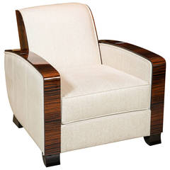 Art Deco Style Club Chair in Macassar