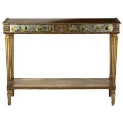French Eglomise Mirrored Console
