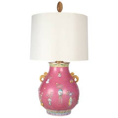 Pink Qing Dynasty Lamp