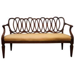 Italian Neoclassical Walnut Settee